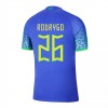 Camiseta de fútbol Brasil RODRYGO 26 2ª equipación Copa Mundo 2022
